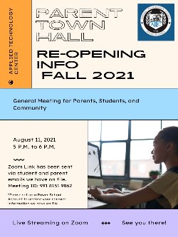 Parent Town Hall Poster for 8/11/21